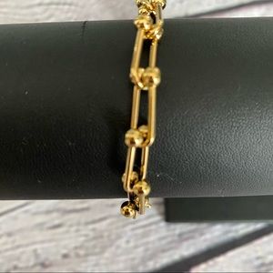 STAINLESS STEEL 18K GOLD PLATED STATEMENT LINKS BRACELET